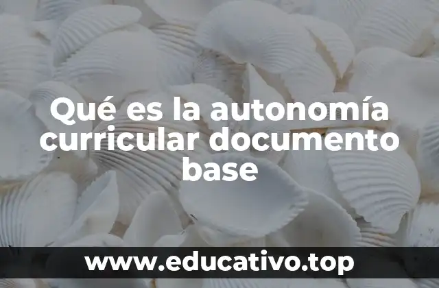 Qué es la autonomía curricular documento base