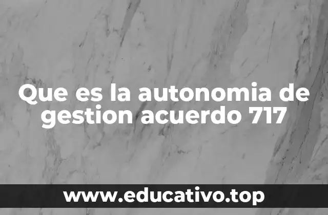 Que es la autonomia de gestion acuerdo 717