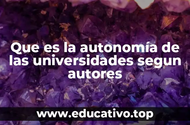 Que es la autonomía de las universidades segun autores