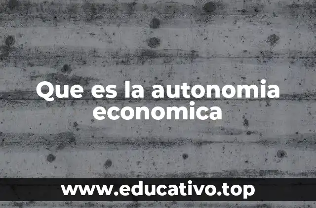 Que es la autonomia economica