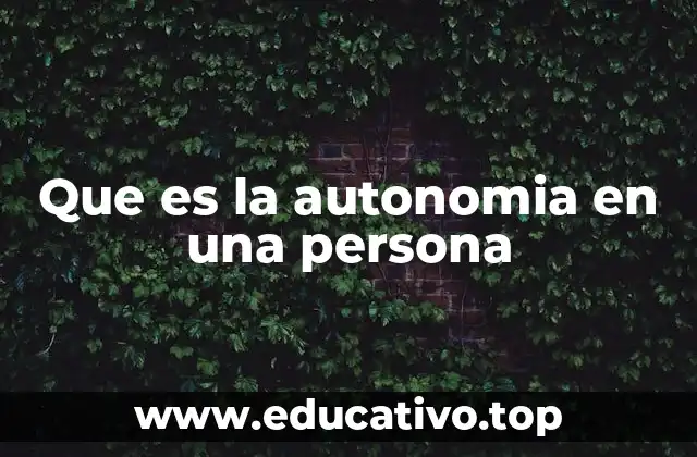 Que es la autonomia en una persona