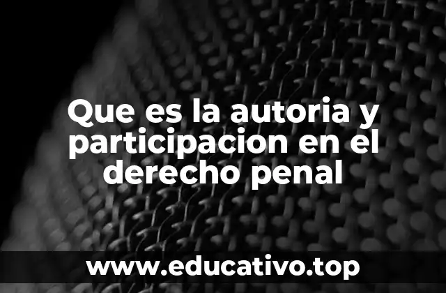 Que es la autoria y participacion en el derecho penal