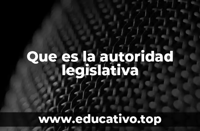Que es la autoridad legislativa