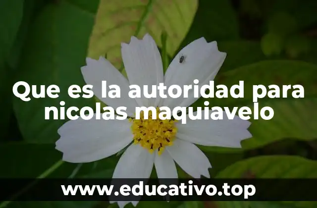 Que es la autoridad para nicolas maquiavelo