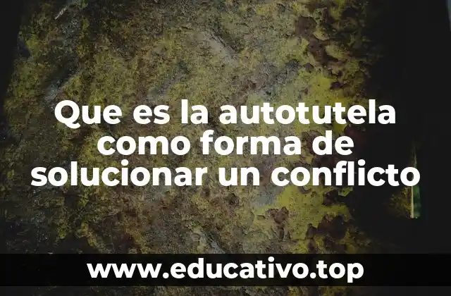 Que es la autotutela como forma de solucionar un conflicto
