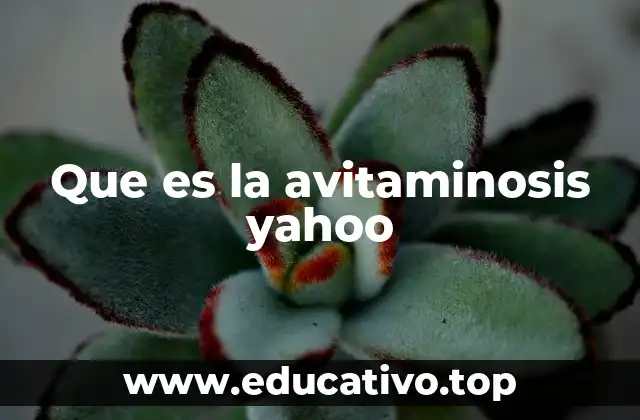Que es la avitaminosis yahoo