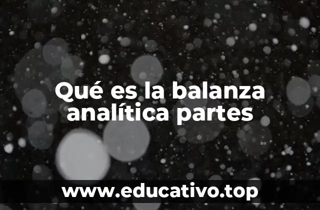 Qué es la balanza analítica partes