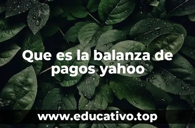 Que es la balanza de pagos yahoo