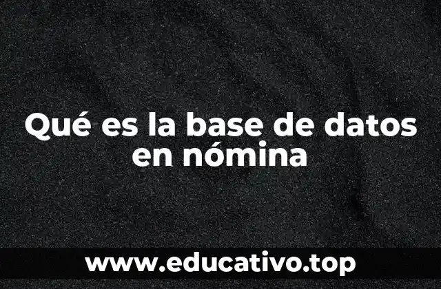 Qué es la base de datos en nómina