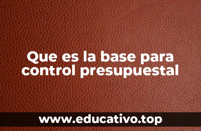 Que es la base para control presupuestal