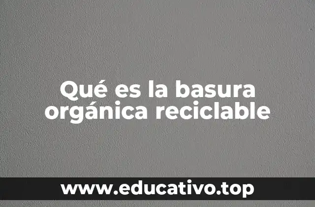 Qué es la basura orgánica reciclable