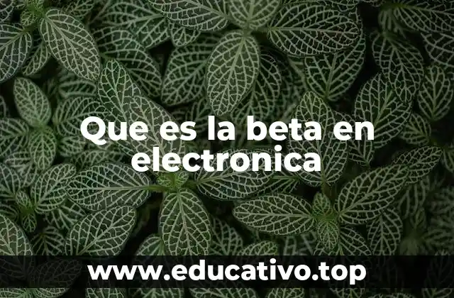 Que es la beta en electronica