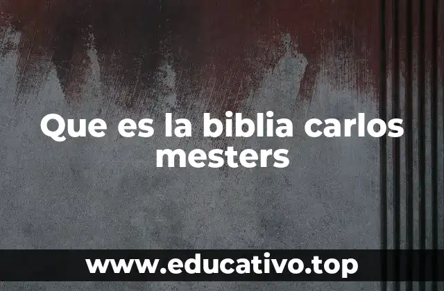 Que es la biblia carlos mesters