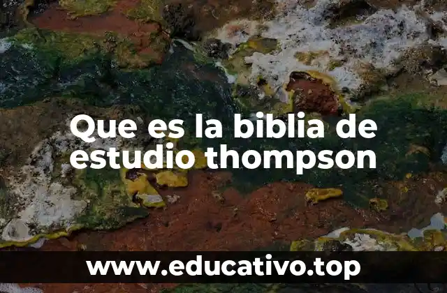 Que es la biblia de estudio thompson