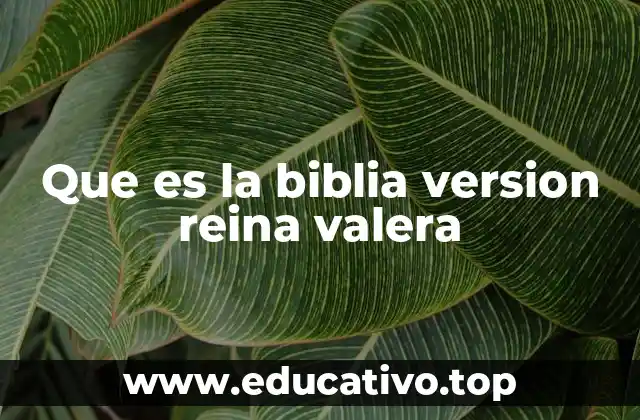Que es la biblia version reina valera