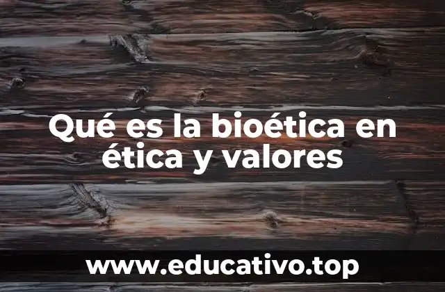 Qué es la bioética en ética y valores