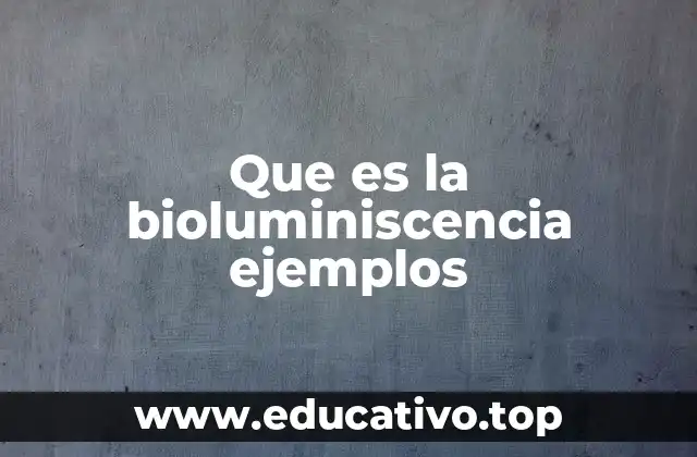 Que es la bioluminiscencia ejemplos