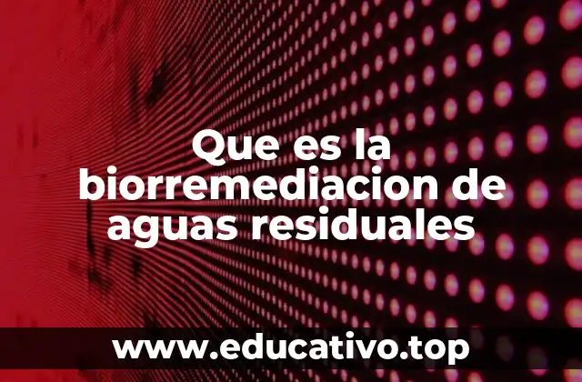 Que es la biorremediacion de aguas residuales