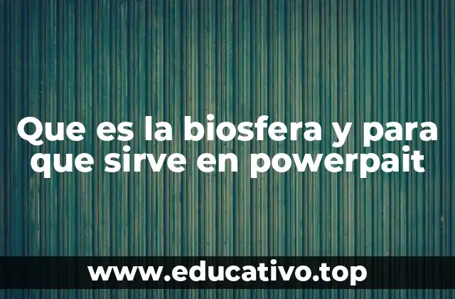 Que es la biosfera y para que sirve en powerpait