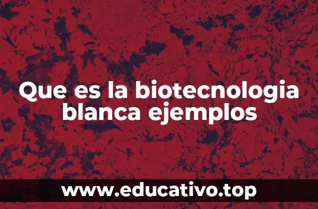 Que es la biotecnologia blanca ejemplos
