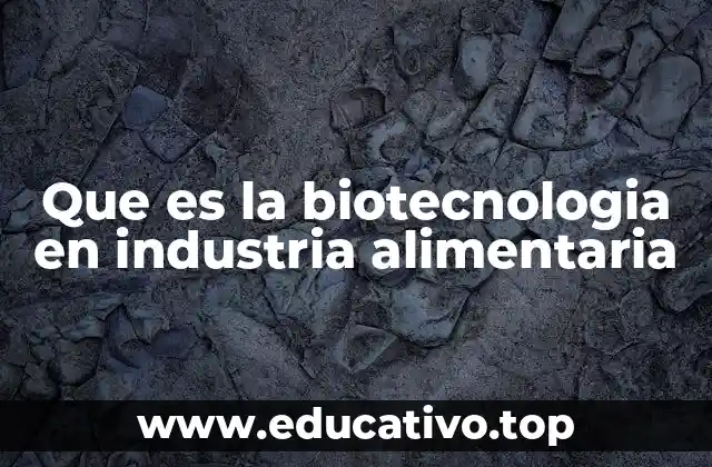 Que es la biotecnologia en industria alimentaria