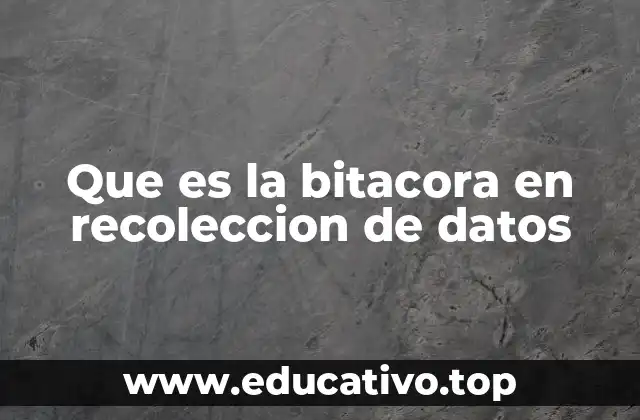 Que es la bitacora en recoleccion de datos