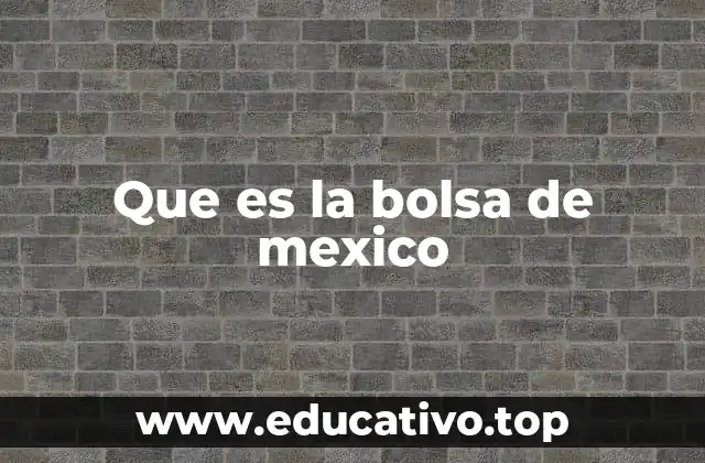 Que es la bolsa de mexico