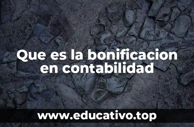 Que es la bonificacion en contabilidad