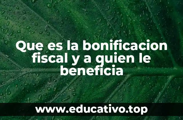 Que es la bonificacion fiscal y a quien le beneficia
