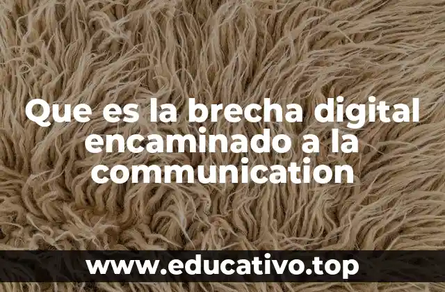 Que es la brecha digital encaminado a la communication