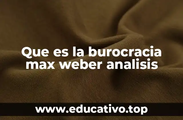 Que es la burocracia max weber analisis