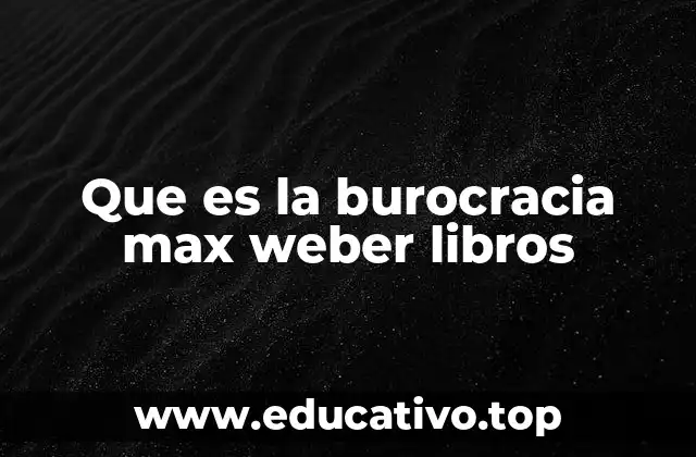 Que es la burocracia max weber libros