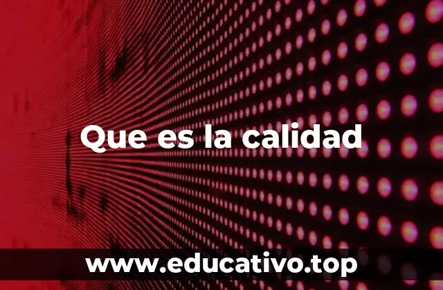 Que es la calidad