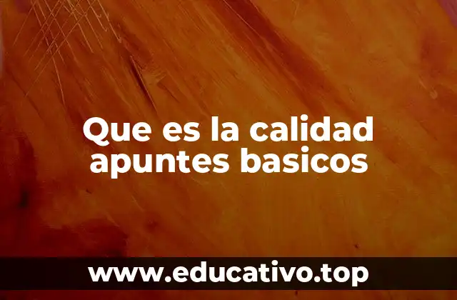 Que es la calidad apuntes basicos