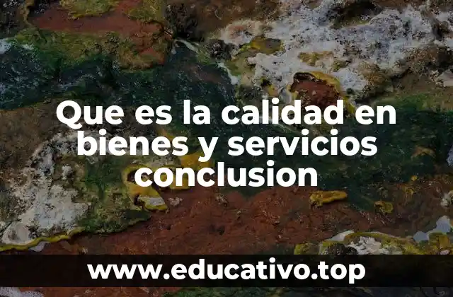 Que es la calidad en bienes y servicios conclusion