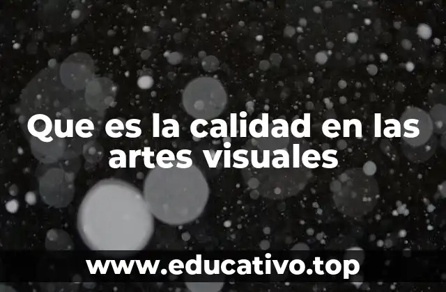 Que es la calidad en las artes visuales