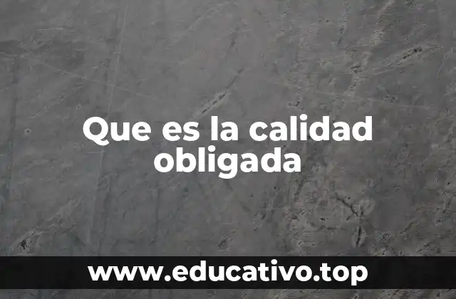 Que es la calidad obligada