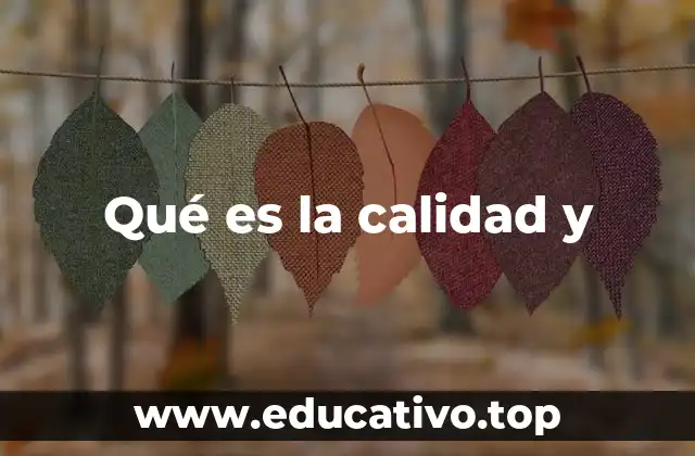 Qué es la calidad y