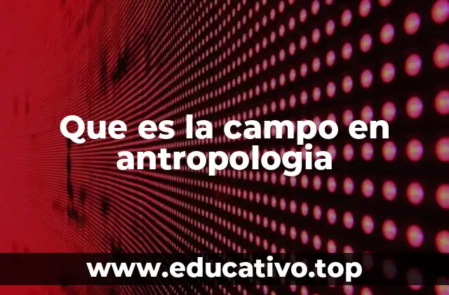 Que es la campo en antropologia