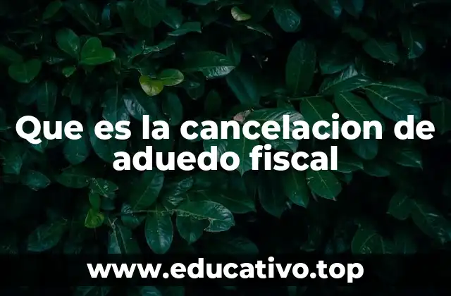 Que es la cancelacion de aduedo fiscal