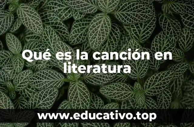 Qué es la canción en literatura