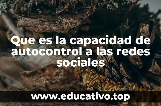 Que es la capacidad de autocontrol a las redes sociales