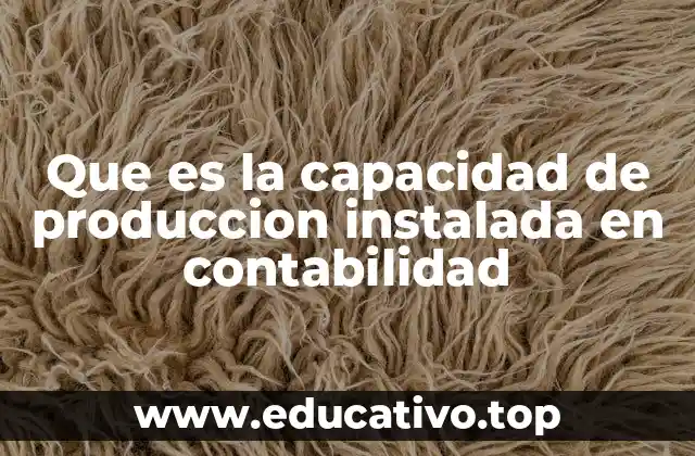 Que es la capacidad de produccion instalada en contabilidad