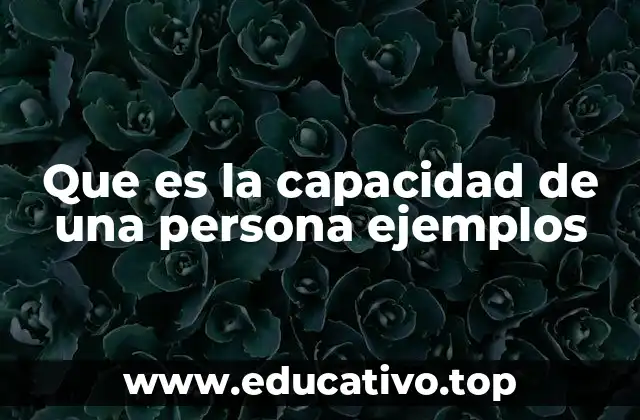 Que es la capacidad de una persona ejemplos