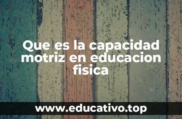 Que es la capacidad motriz en educacion fisica
