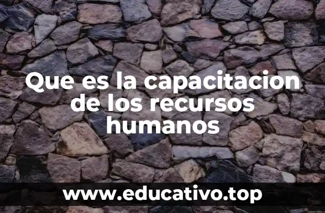 Que es la capacitacion de los recursos humanos