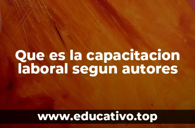 Que es la capacitacion laboral segun autores