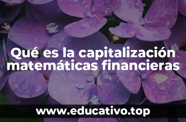 Qué es la capitalización matemáticas financieras