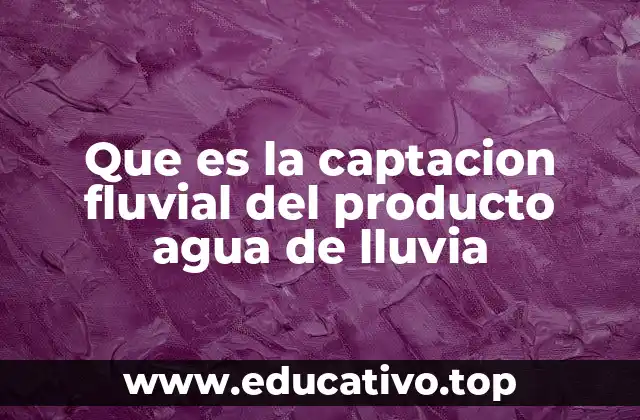 Que es la captacion fluvial del producto agua de lluvia