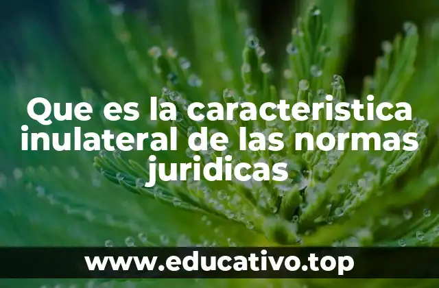 Que es la caracteristica inulateral de las normas juridicas